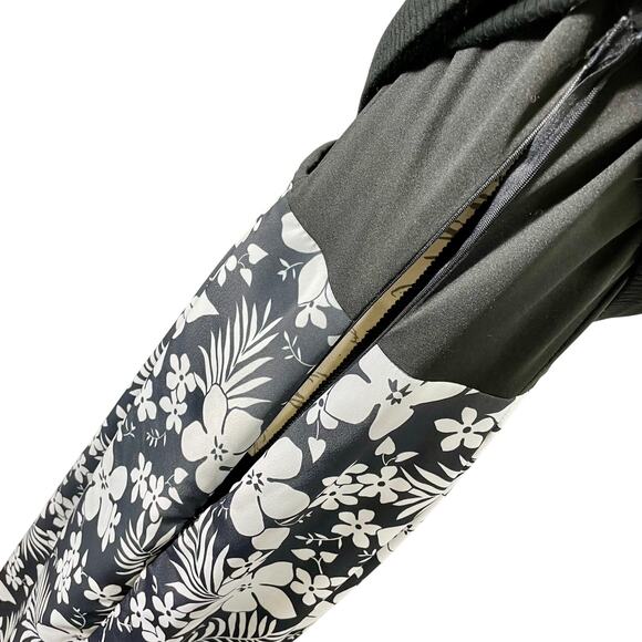 Vintage 90s Ultra Dress NY Ribbed Knit Tank Dress Mixed Media Floral Y2K Sz 14 - Picture 7 of 9